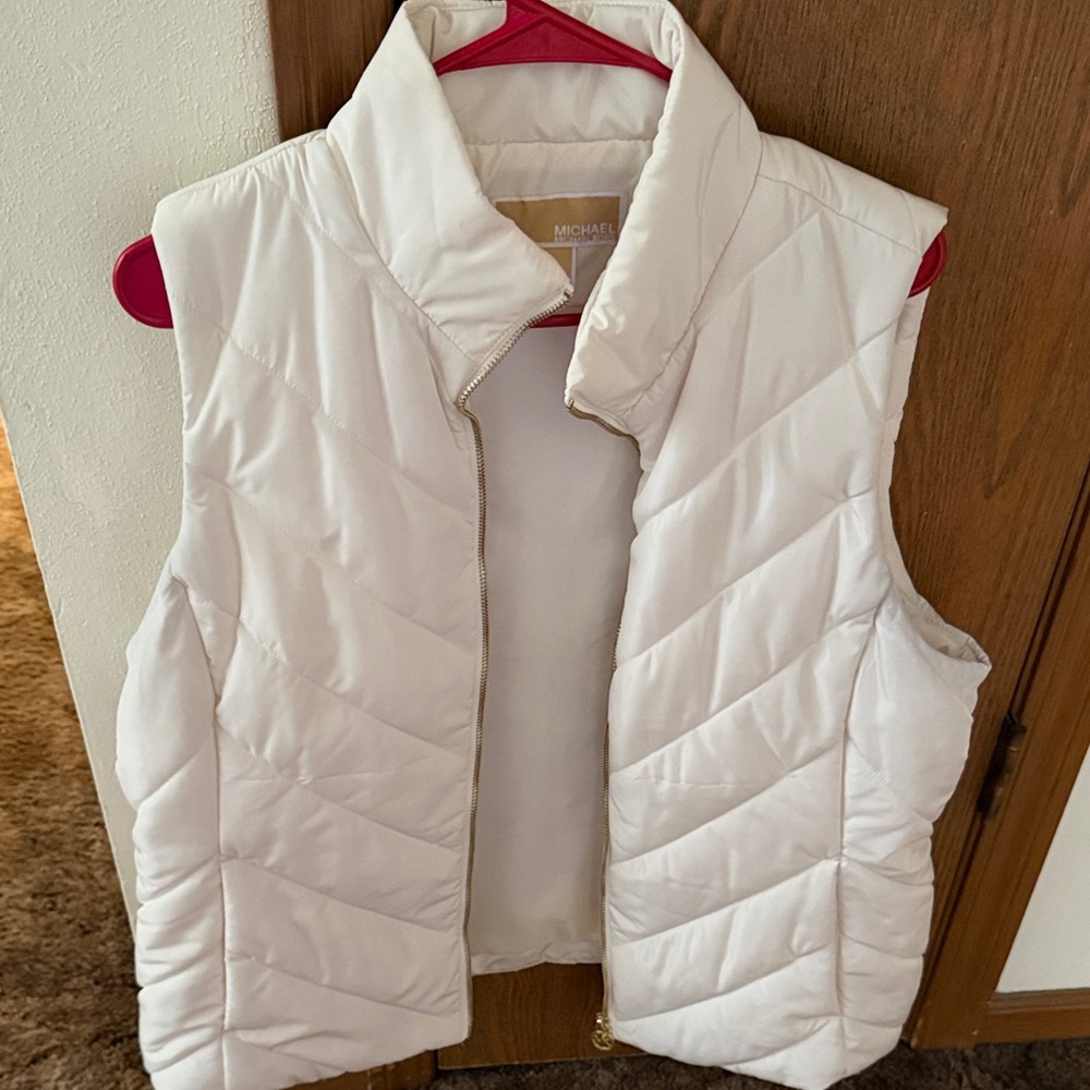 Michael Kors Women's Cream Quilted Vest